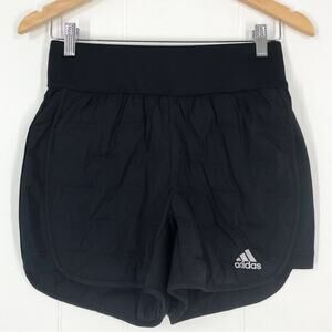 Adidas X-City Padded Running Short High Rise Drawstring Pockets 4" Size XS Black